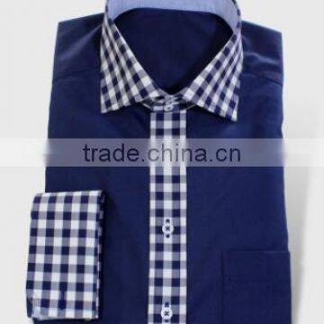 100% BAVARIAN COTTON SHIRT /BLUE BODY CHECKED COTTON SHIRT