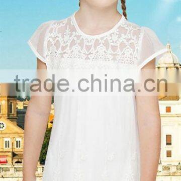 child white lace knee length dress,children lace white dress,children white lace dress