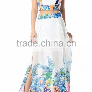 Floral Print Maxi Dress 2 Pieces Set Woman Fashion Going Out Casual Dress photo-4