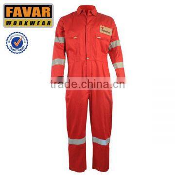 EN533 Red Oil Field Anti-flame reflective tape coveralls