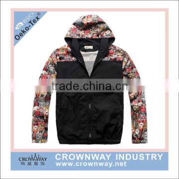 100% polyester sublimation custom printed mens sport jacket windbreaker