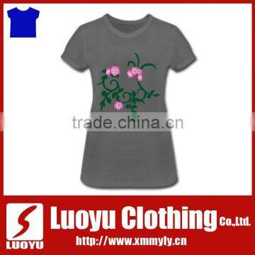 2017 womens fashion high quality polyester o neck soft t-shirt