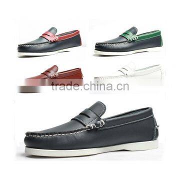 Branded boat casual shoe alibaba stock men genuine leather shoes