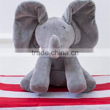 wholesale good quality plush music animal toy soft singing elephant baby soothing toys