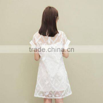 White Lace Dress Patterns 2 Piece Women Set photo-4