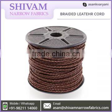 Soft, Subtle and Luxurious Leather Made Braided Leather Cord photo-4
