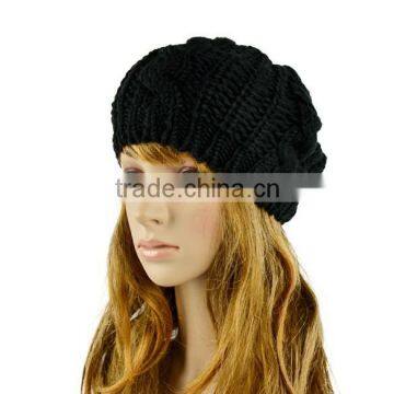 Winter Women Beret Braided Baggy Beanie Youth Winter Hat SV000232 photo-2