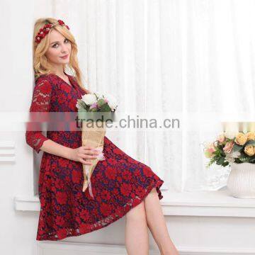 Wholesale Maternity Clothes 3/4 Sleeve Knee Lenght Casual Pregnant Women Dresses photo-2