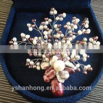 Natural Freshwater Pearl Brooch Brooches Hand-woven Fashion photo-2