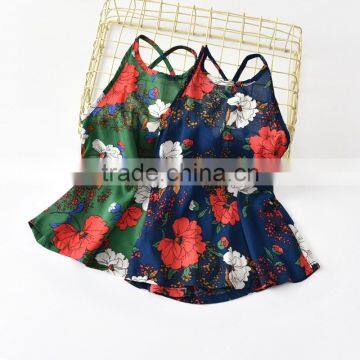 S33549W Summer Style Kids Girl Princess Dresses 2017 Floral Printed Dress photo-2