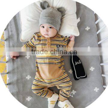 S17710A High quality cotton wholesale baby clothes stripe design baby rompers