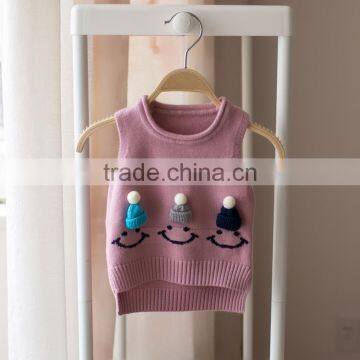 S32887W New Spring Korean Girls Knitted Baby Sweater Wild Kids Coat Cute Waistcoat photo-4