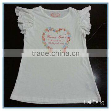 Children Girls Printting Bubble Sleeve t Shirt, Girl t Shirts Printed Designs, Fancy Girl Short Sleeve t Shirt photo-2