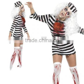 Yiwu supplier womens cosplay halloween zombies prisoner costume