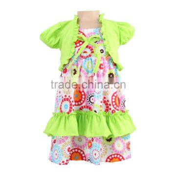 Cotton dress ruffle pants outfit girls clothes wholesale babys flower baby girls clothes