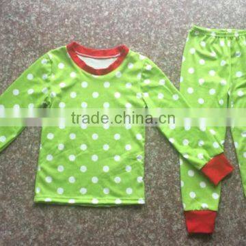 kids christmas pajamas green polka dots pajamas girls fancy pajama sets