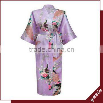 Women robe Peacock Satin NightGowns,Satin Night Dress NG017