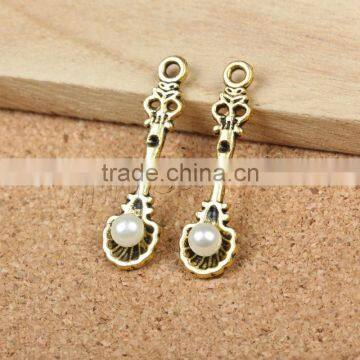 Glass Pearl Zinc Alloy Pendants Pearl Gift Set Cage Pendants for Pearls Oyster With Pearl photo-2