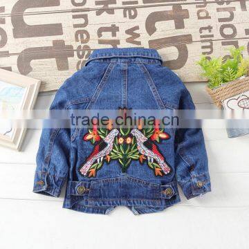 Wholesale Hot Sale Flower Pattern Girls Kids Denim Jacket photo-2