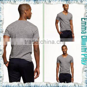 New Style Mens Best Organic Grey Cotton Muscle Fit V Neck T-Shirts Tops Apparel Suppliers photo-5