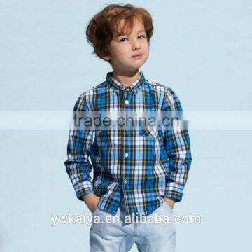 2014 classic long sleeve egyptian 100% cotton children's plaid flannel shirt