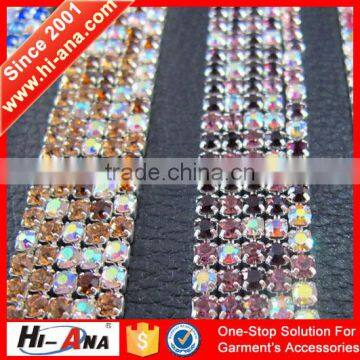 Hi-ana Rhinestone1 Free Sample Available Cheap Color Rhinestone Chain Trim photo-6