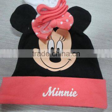 Pink minnie spandex hats for girls