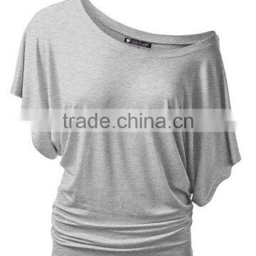 Women Shirt Summer Short Batwing Sleeve Solid Female Tops S6310012