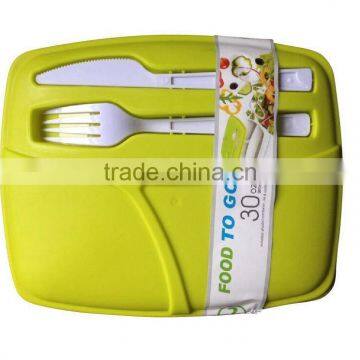 plastic bento food lunch box with cutlery set for kids