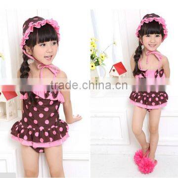 New Fashion Leopard Ruffled Kids Swimwear For Girls