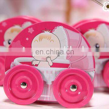 Popular baby shower gift box carrige tin box for sale