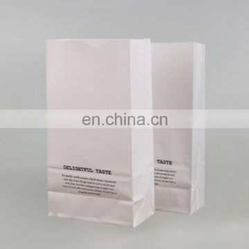 Manufacturer wholesale customized food grade grease proof white kraft paper bag with logo printing