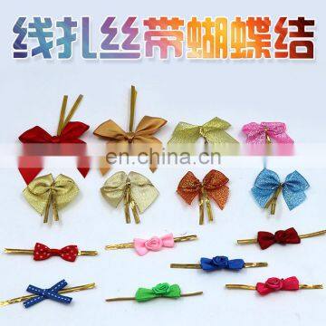 Satin Ribbon Bow/Garment Ribbon with gold thread