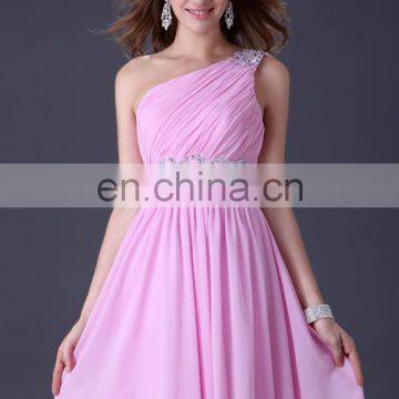 Grace Karin Latest Design One Shoulder Chiffon Ladies Long Evening Party Wear Gown CL3410-1# photo-5