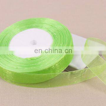 2015 Best Selling Hot Chinese Products Green Organza Knitlon Nylon Ribbon