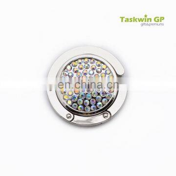 China Wholesale Customized Foldable Metal Handbag Hook , Rhinestone Design Metal Hook for Bag photo-2