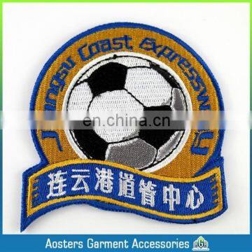 football embroidered patches custom school embroidered badge iron on embroidered medal