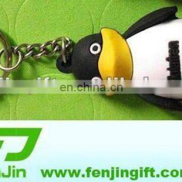 promotional 3D rubber penguin keychain