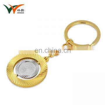 Custom Own Logo Double Sided Metal Souvenir Keychain Glitter photo-4