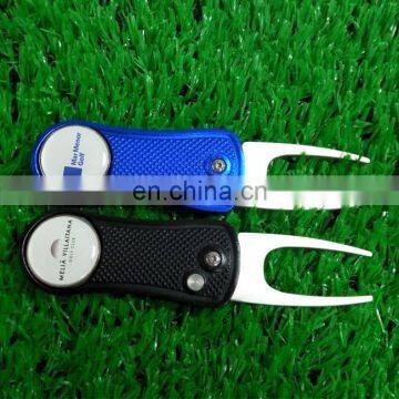 2017 in stock automatic golf divot tool & switch blade blank golf pitch fork