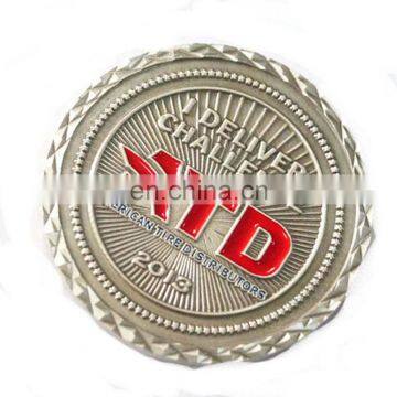 High Quality 2017 fashion design custom token brass hard enamel badge