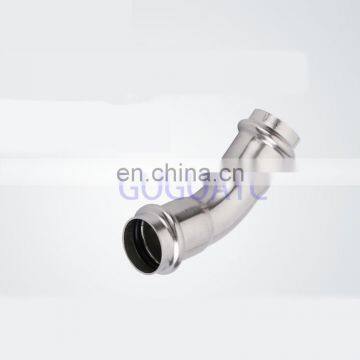 Hot/cold water stainless steel 304 pipe joint press fit fittings adapter DN15/20/25/32/40/50 elbow 45 degree sanitary fittings