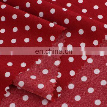 Chinese High Quality 100D Polyester 4 Way Stretch/elastic Polka Dot Printed Fabric for Dress photo-2