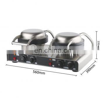 Kitchen Equipment Manufacturer Double Waffle Maker Snacks Making Machine Heart-Shaped Waffle Equipment photo-6