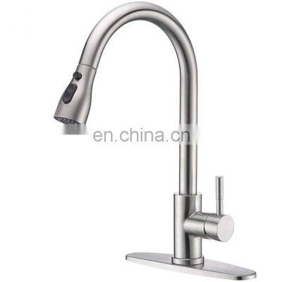 Deck Mounted Stainless steel Kitchen Sink Mixer Faucet Tap