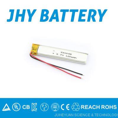 OEM rechargeable 331048 3.7v 120mah lithium polymer battery