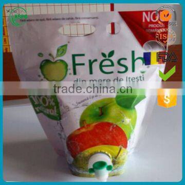 Custom printing wine plastic spout bags for juice