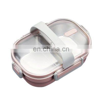 Japanese Portable Lunch Box Stainless Steel Bento Insulated Bento Box Stainless Steel Picnic Meal For Kids School Kitchen Food