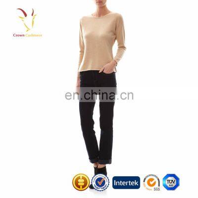 New Fashion Cashmere Pullover Womens Crew Neck Sweater Pattern Mongolian Cashmere Exporter photo-3