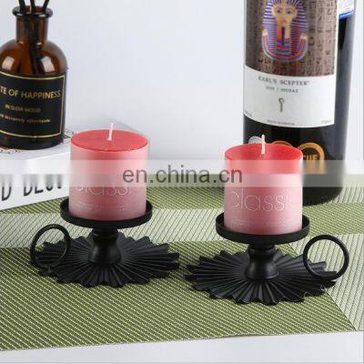 2021 New Design Portable Fan Candle Holder Metal Iron Pillar Candle Holder For Decoration Favors